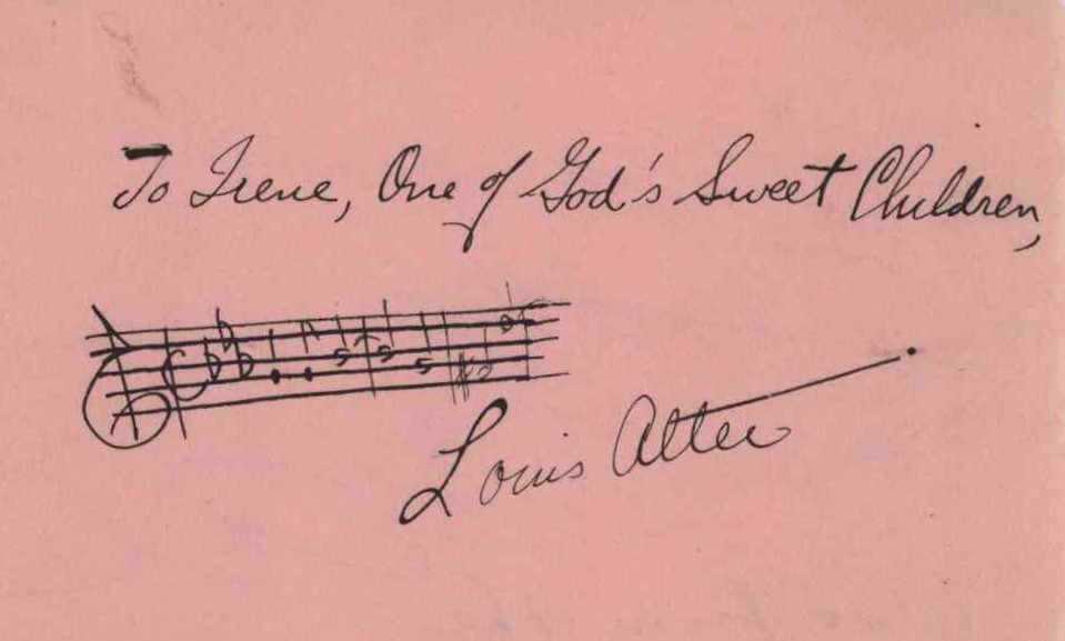 Alter, Louis - Autograph Musical Quotation Signed